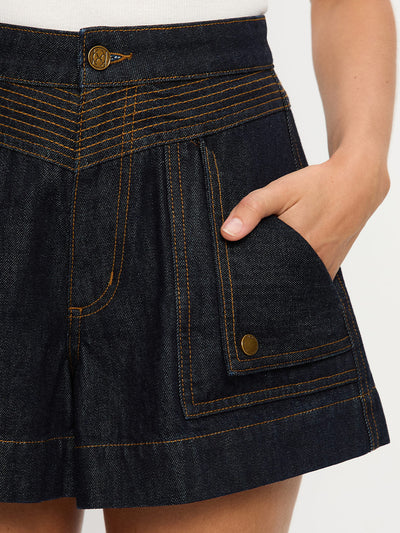 Celene Denim Short in Raw Indigo