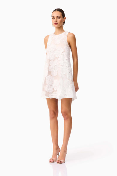 Roxana Shift Mini Dress in White