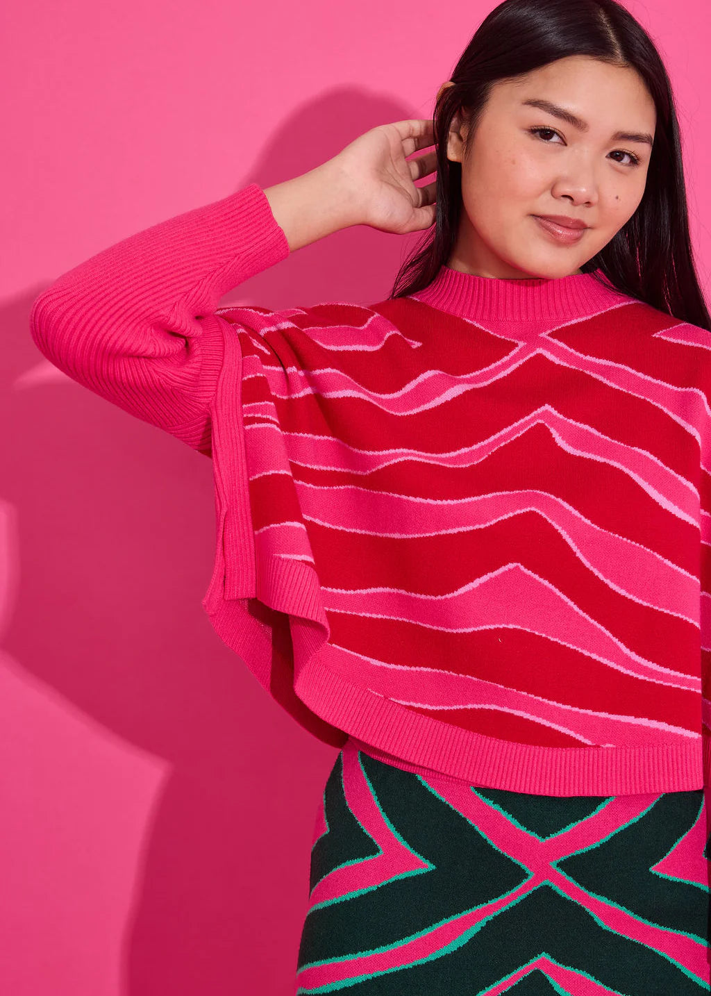 Leona Sweater in Ziggy Lipstick