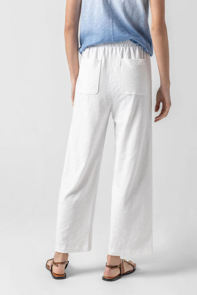 Knit Drawstring Pant in White