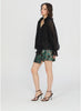Ziva Flutter Neck Blouse in Black