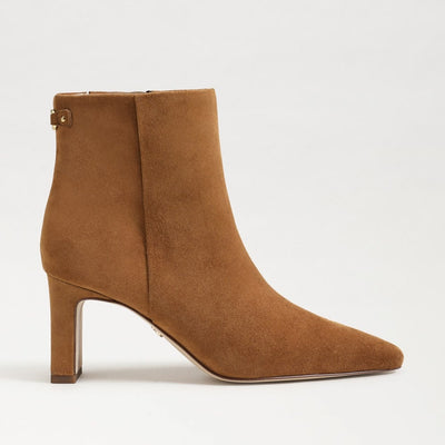 Saige Ankle Bootie in Brown Suede