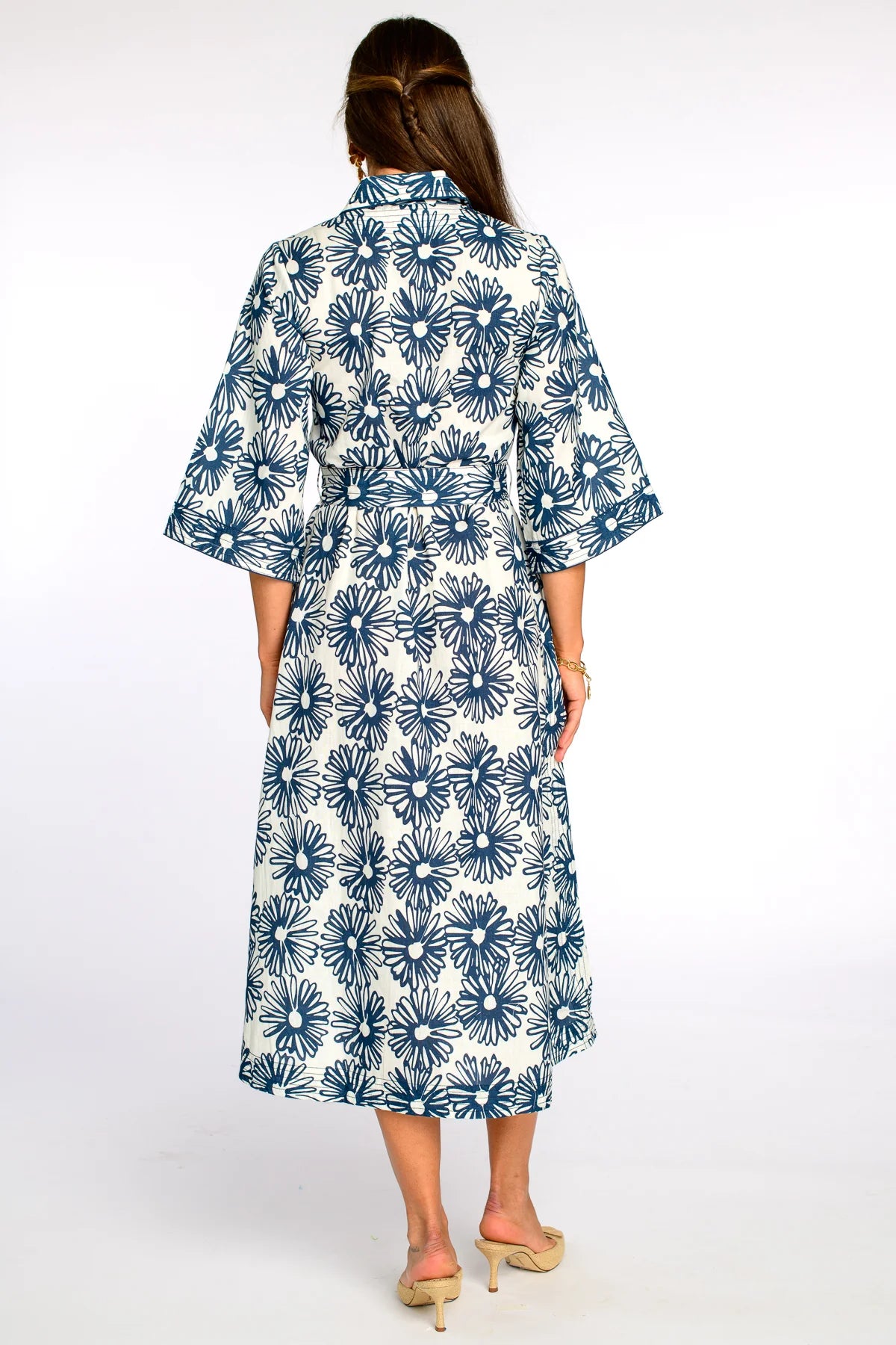Talia Dress in Hand-Drawn Daisies