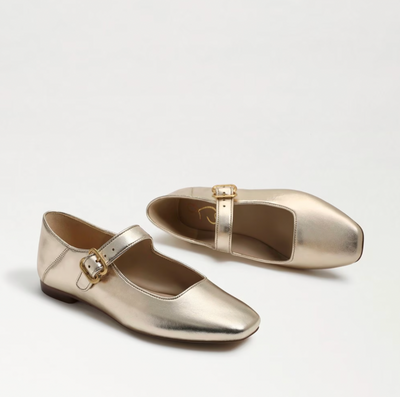 Michaela Mary Jane Flat in Gold Leaf