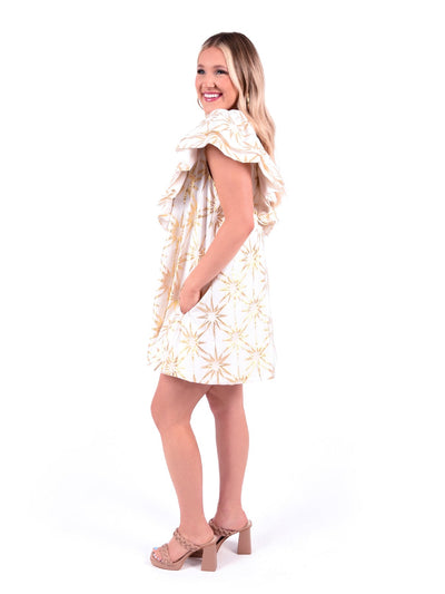 Kensington Dress in Gold Burst