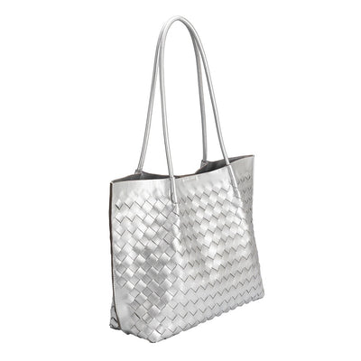 Victoria Tote Bag in Silver