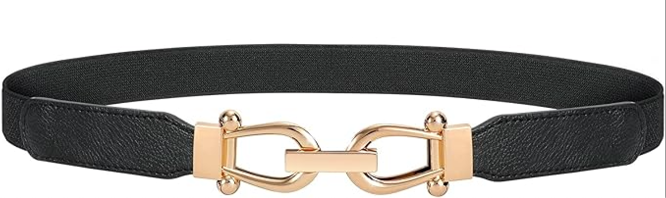 Interlocking Skinny Belt in Black