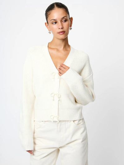 Babysoft Pearl Bow Sweater in Porcelain Cream