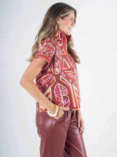 Poppy Pullover in Tribal Palm