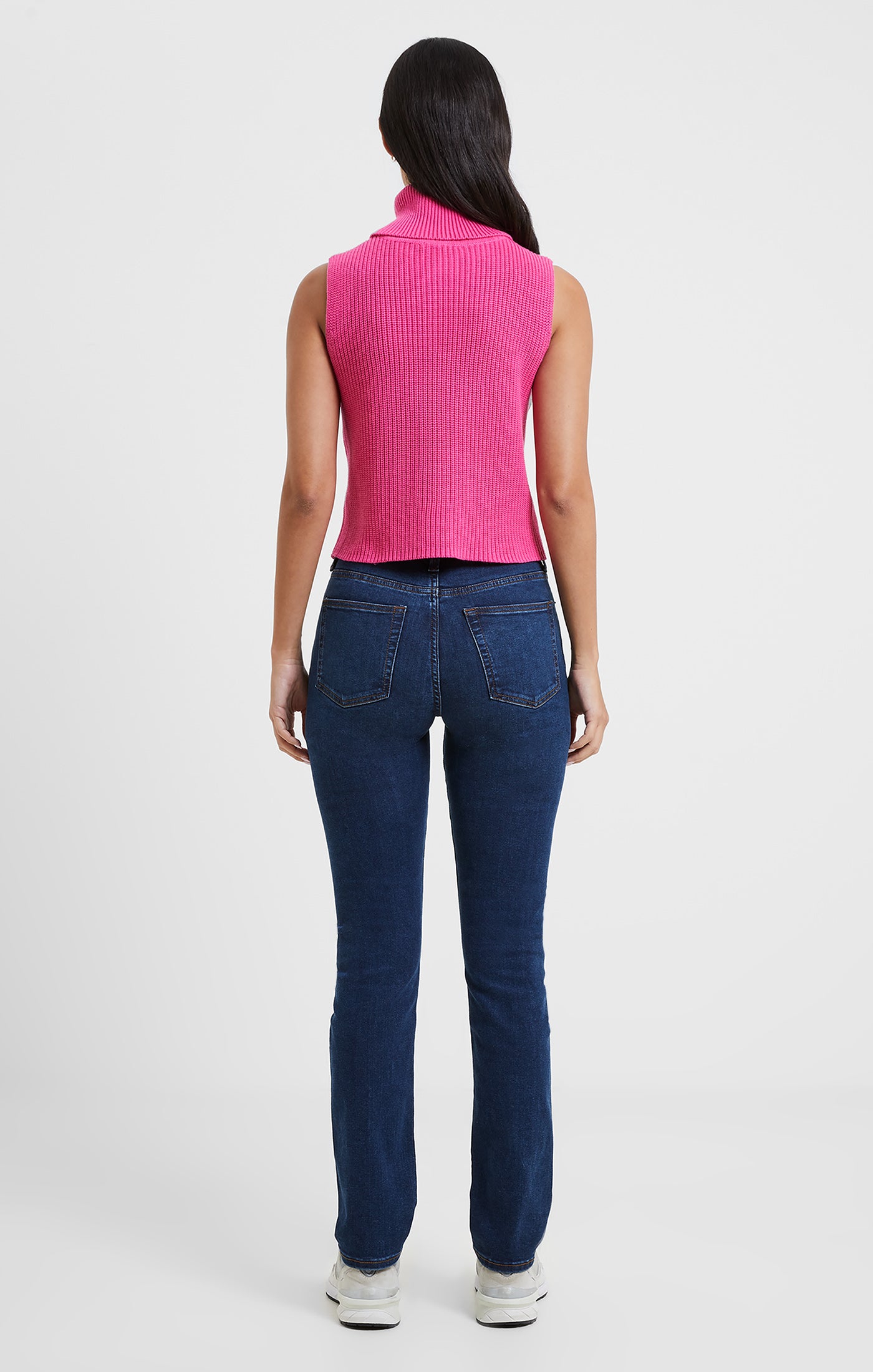 Mozart Cropped Sleeveless Jumper in Prosecco Pink