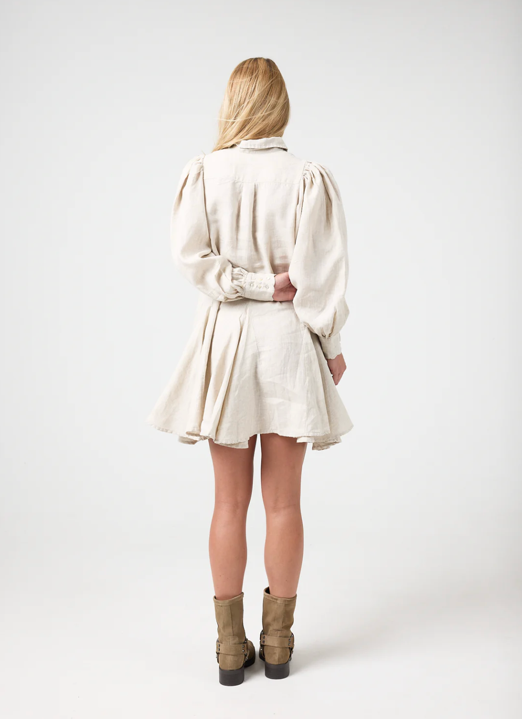 Camille Linen Dress in Natural