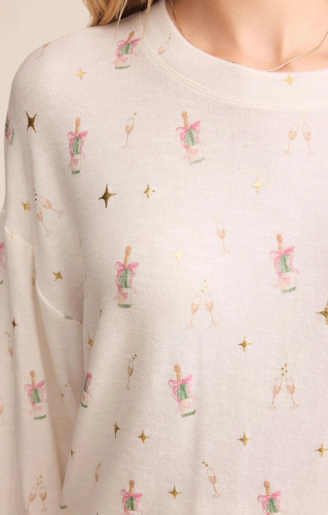 Champs Long Sleeve Top in Vanilla Ice