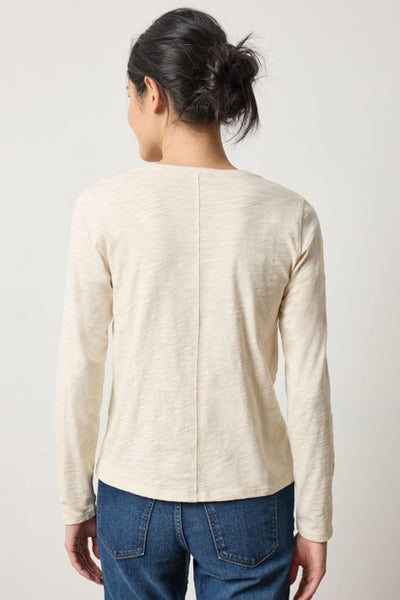 Long Sleeve V-Neck in Stone