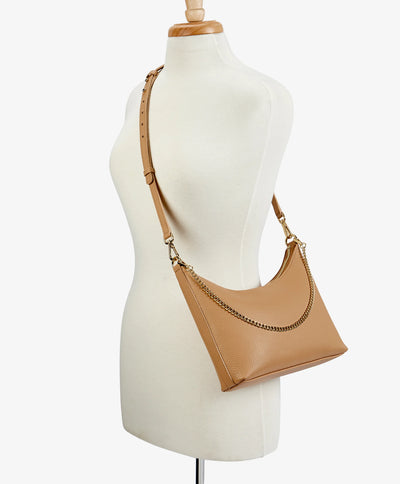 Jules Crossbody in Cappuccino Pebble Grain Leather