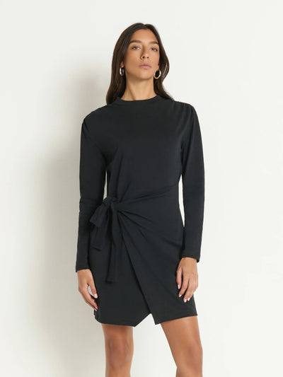 Taylor Wrap Dress in Black in Jet Black