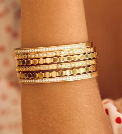 Lara Pave Bangle in Gold