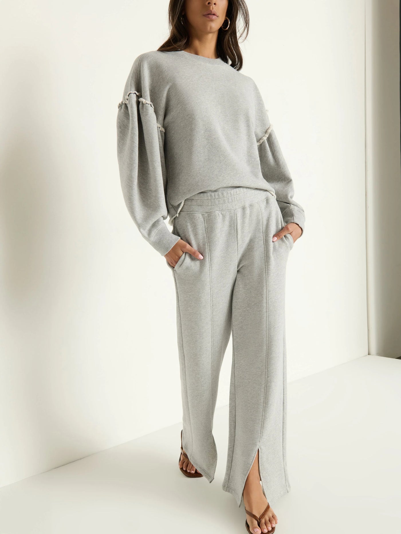 Lincoln Knit Pant in Heather Grey