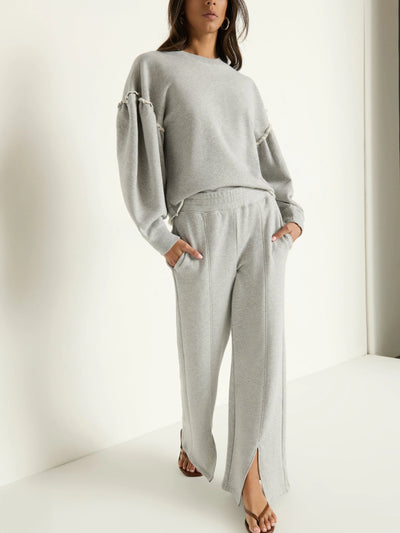 Lincoln Knit Pant in Heather Grey