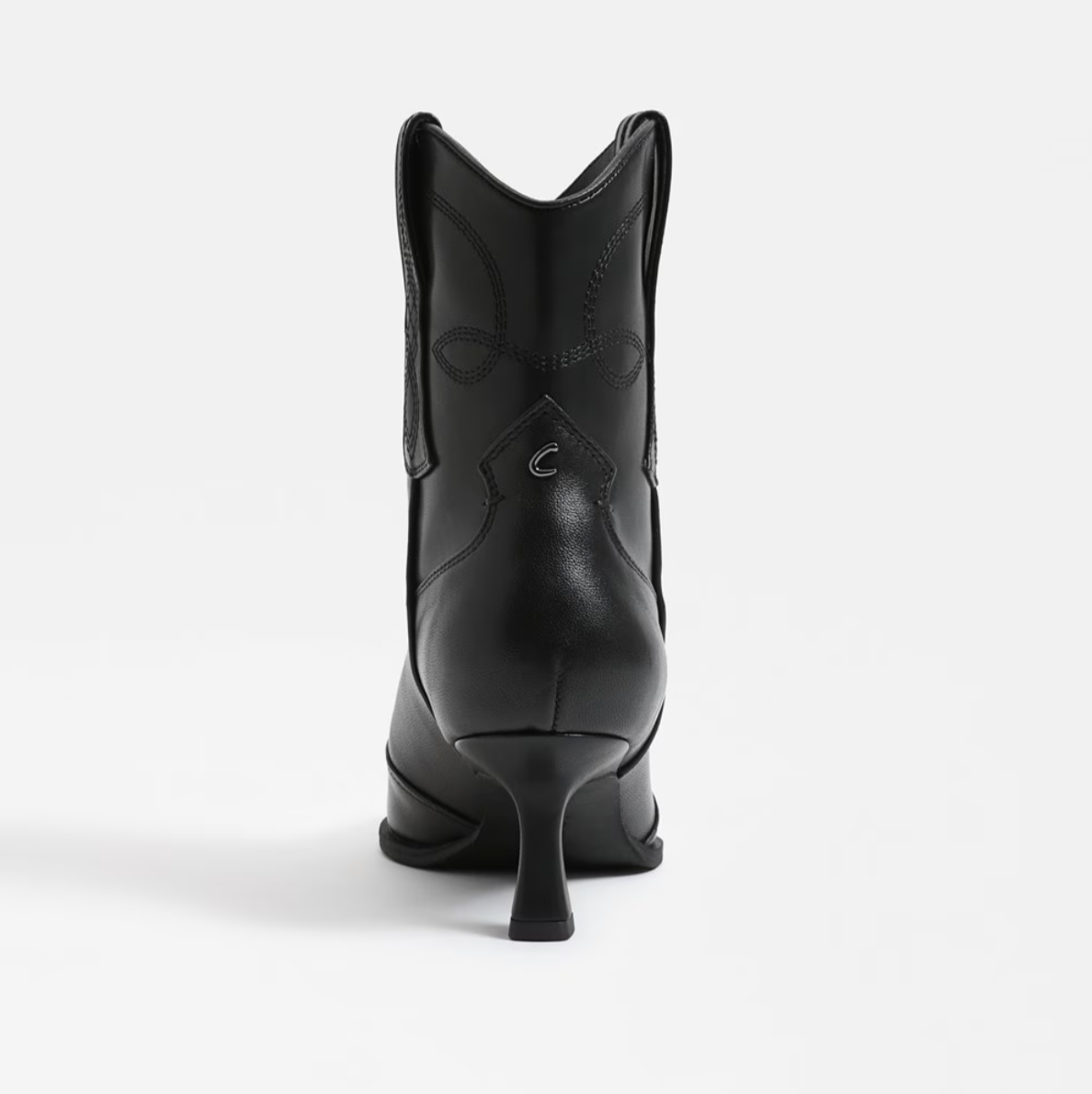 Yolanda Western Heel Bootie in Black