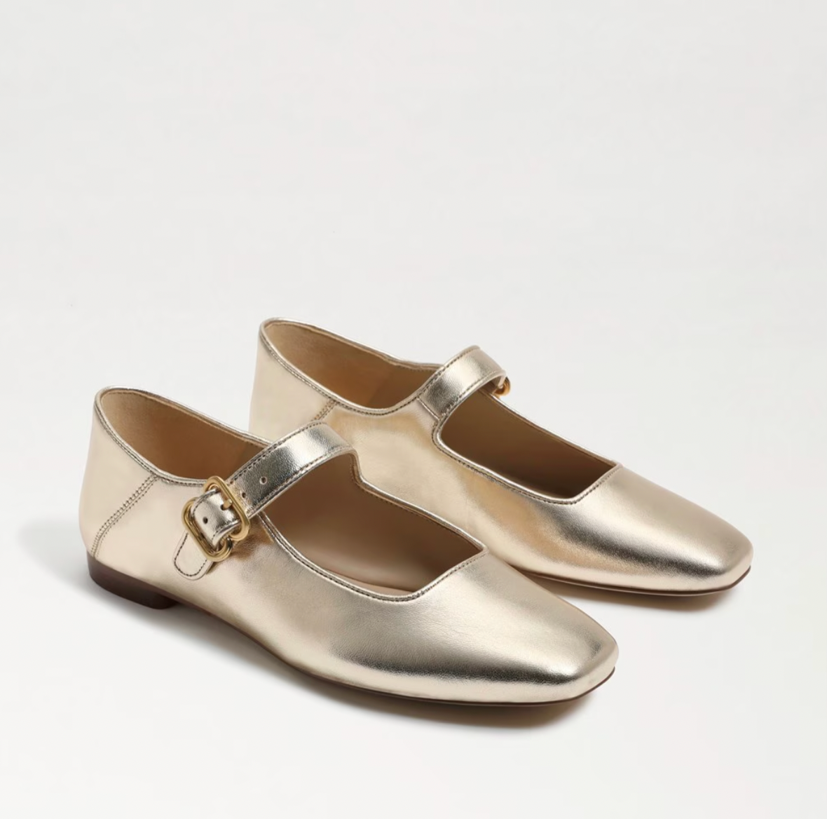 Michaela Mary Jane Flat in Gold Leaf