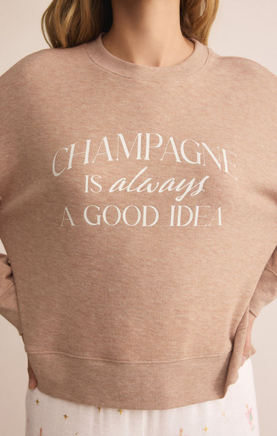 Champagne Long Sleeve Top in Iced Coffee