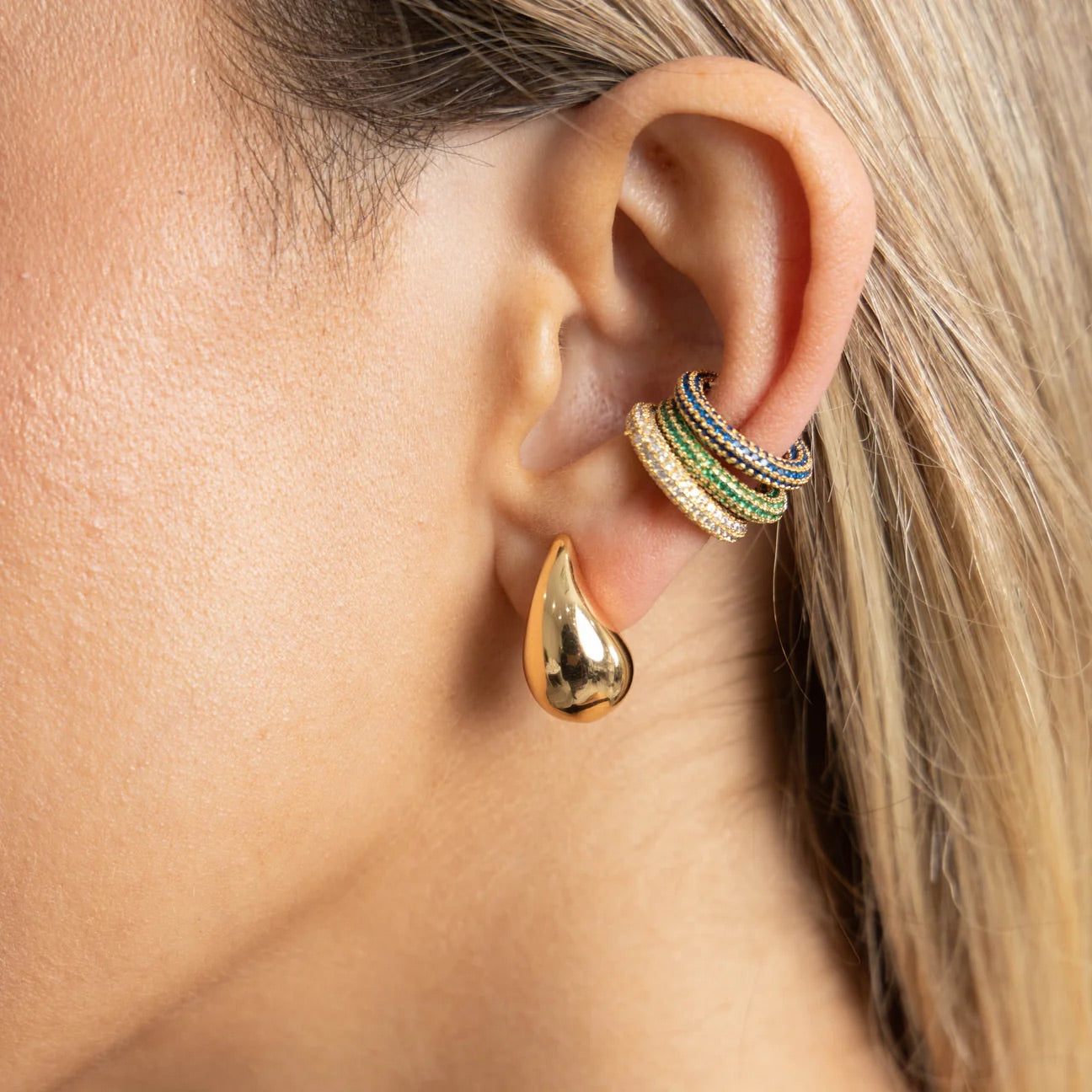 Elia Raindrop Earring 20mm in Gold