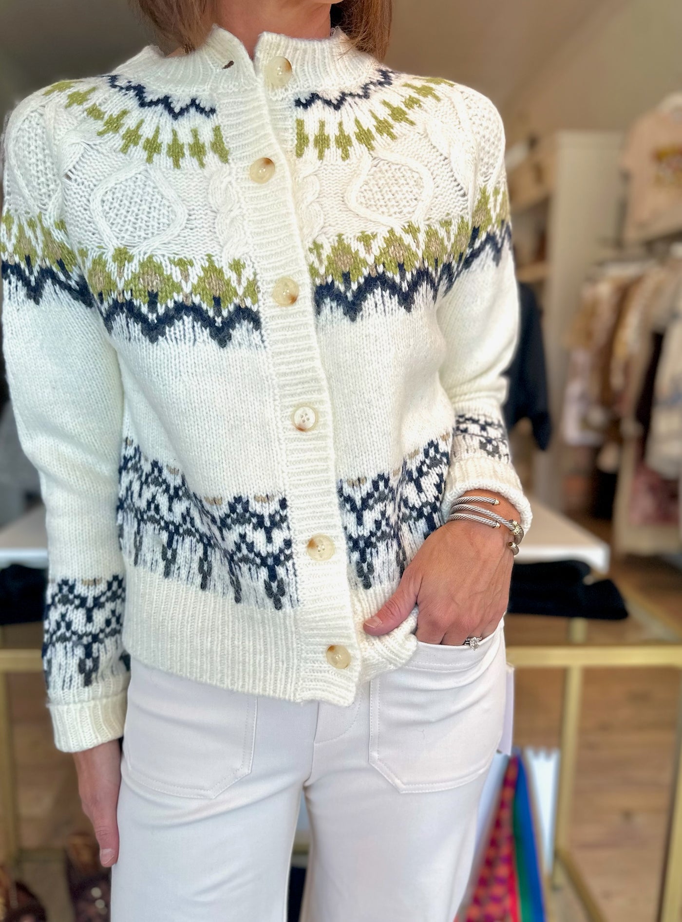 Celia Cropped Pant in Ecru