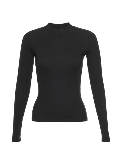 Gina Mock Neck Top in Black