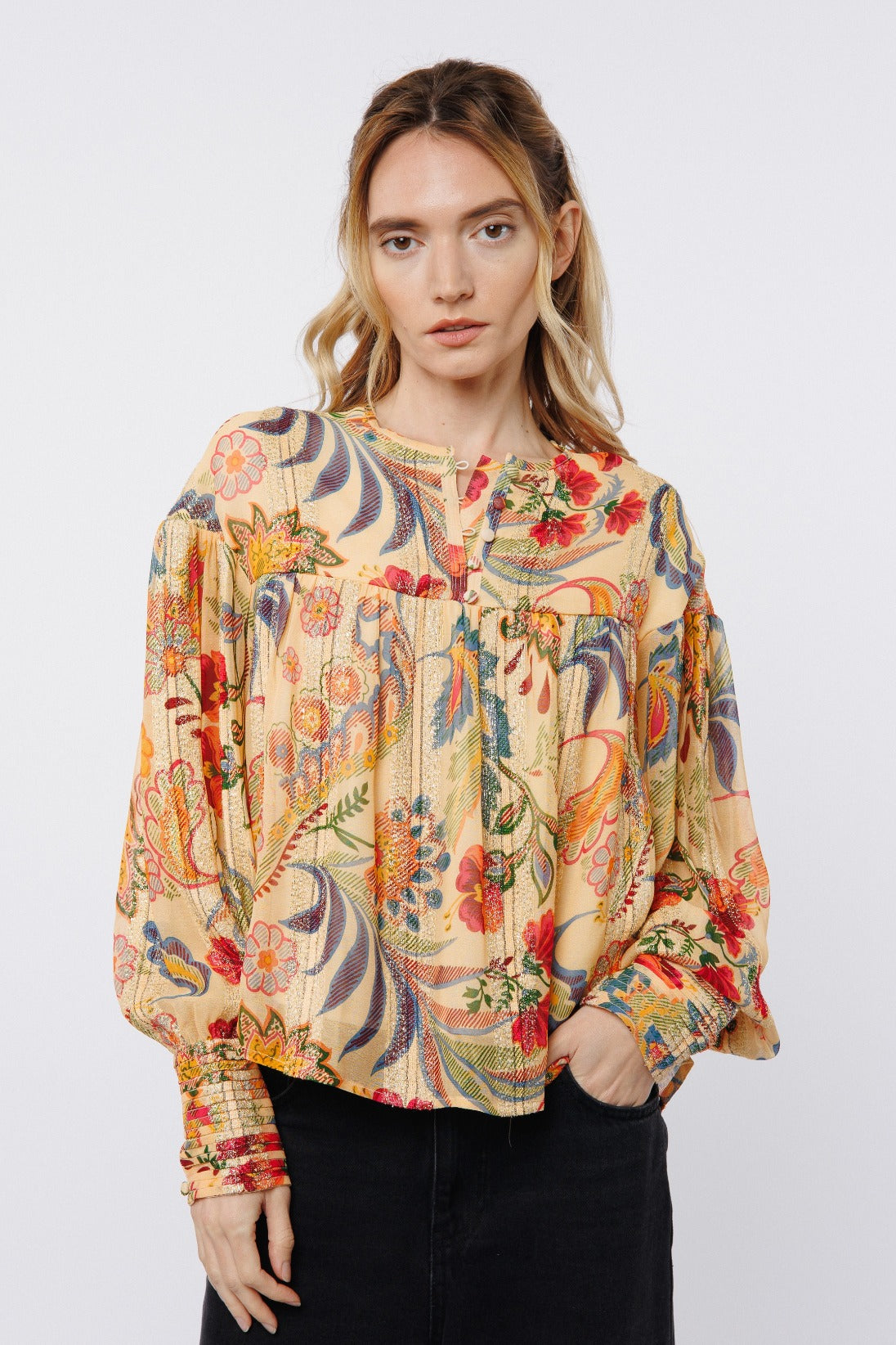 Milena Top in Butter Multi