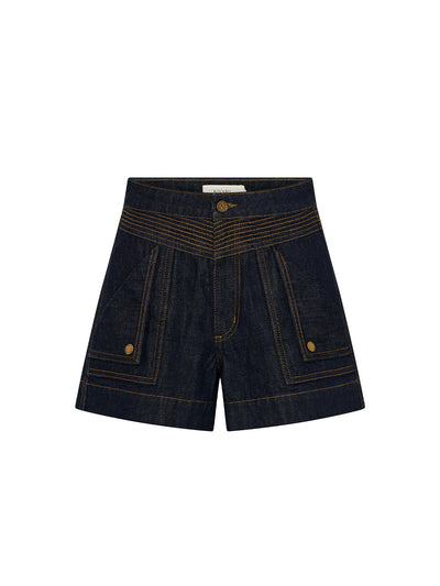 Celene Denim Short in Raw Indigo