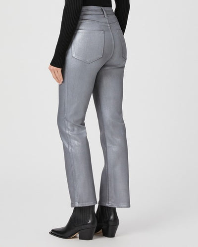 Claudine Flare Jean in Silver Shimmer Luxe Coating