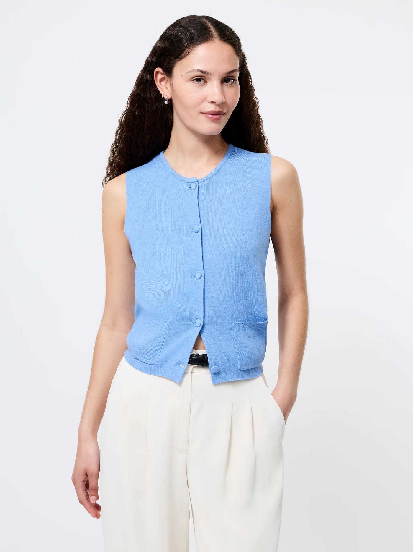 Cosysoft Knit Vest in Thistle Blue