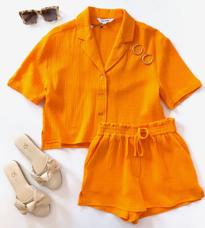 Georgie Shorts in Tangerine