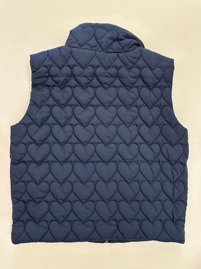 Heart Puffer Vest in Navy
