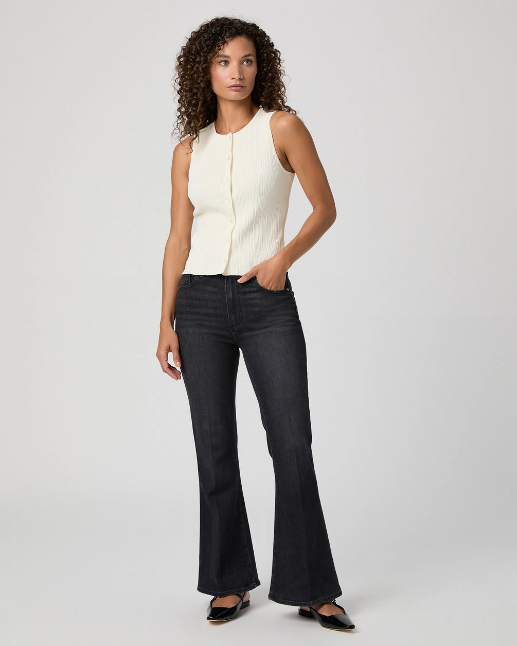 Marlow Skimmer Flare Jean in Ink Black