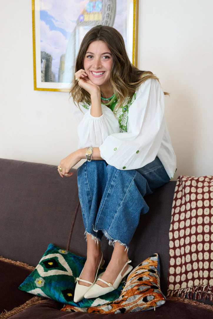 Western Blouse in Maria Green