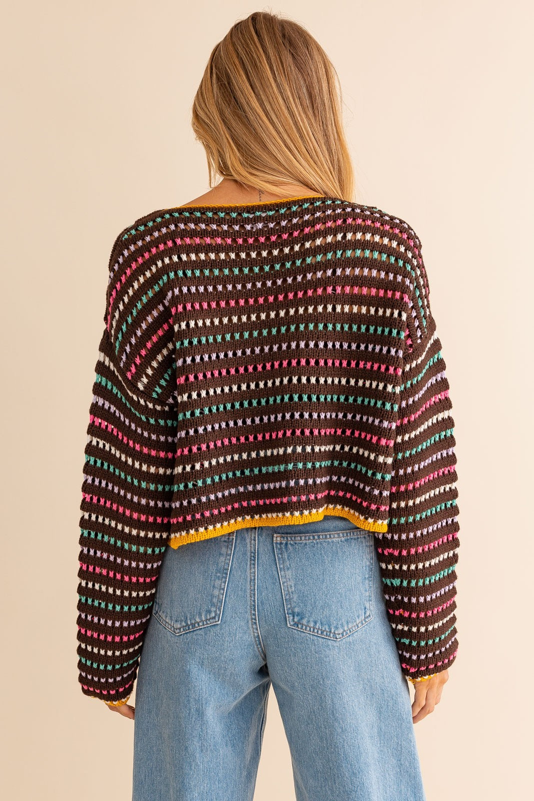 Recycled Yarn Sweater in Brown