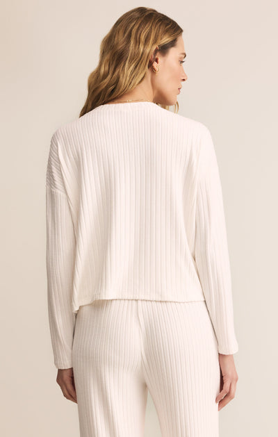 Mara Ribbed Cardigan in Vanilla Ice