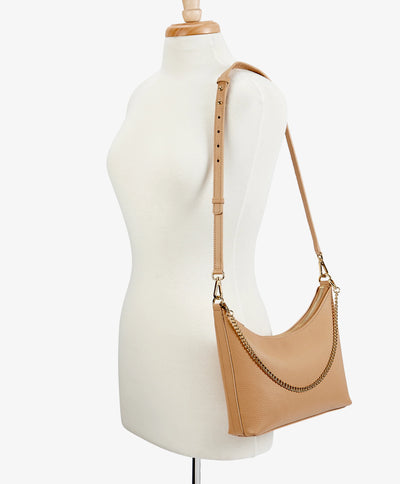 Jules Crossbody in Cappuccino Pebble Grain Leather