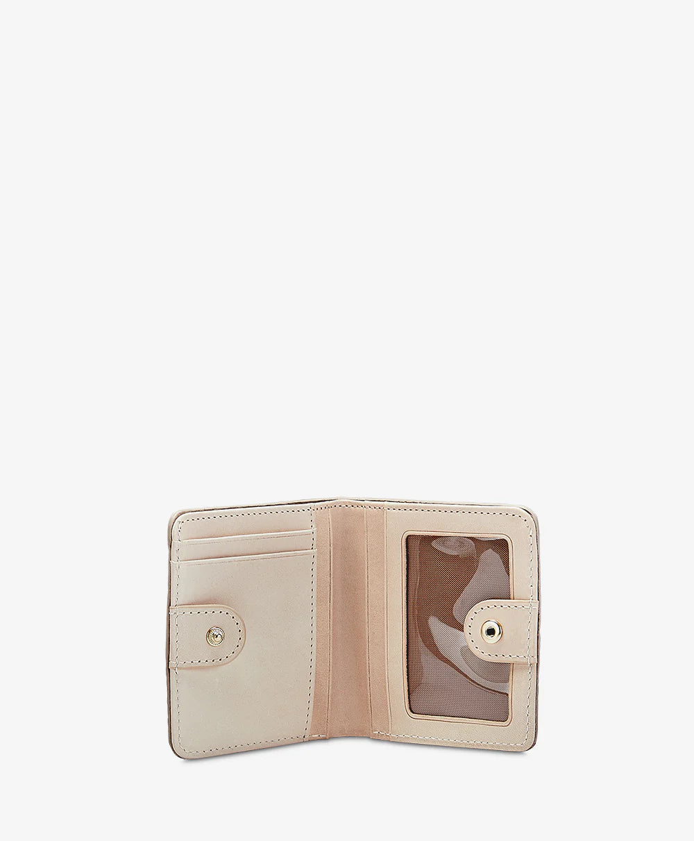 Mini Foldover Wallet in Beechwood Pebble Grain Leather
