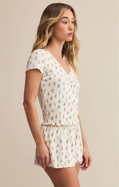 Montana Floral Top in Crystal