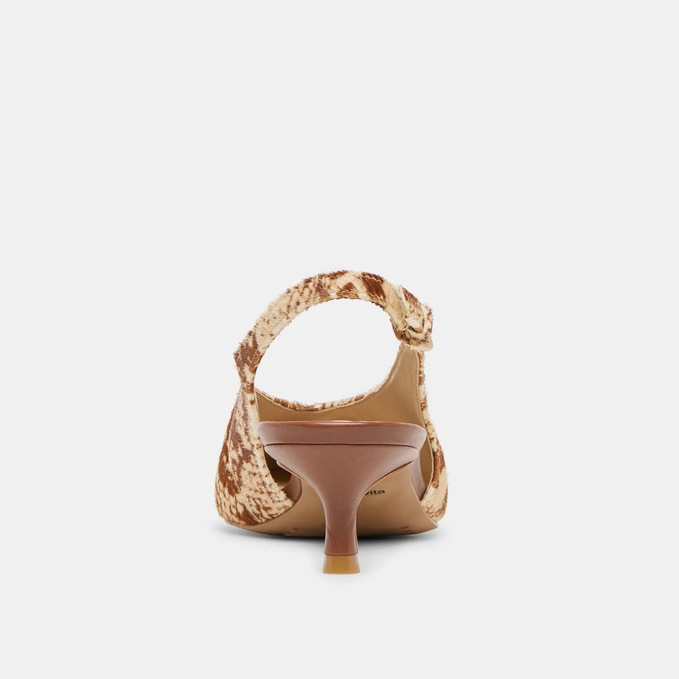 Alenna Heels in Brown Snake Calf Hair