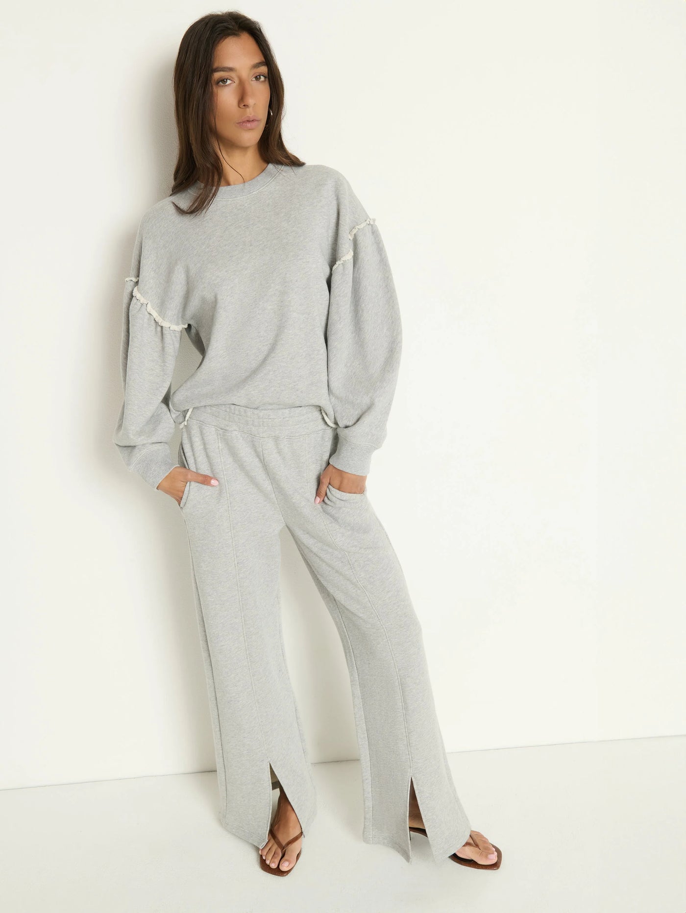 Lincoln Knit Pant in Heather Grey