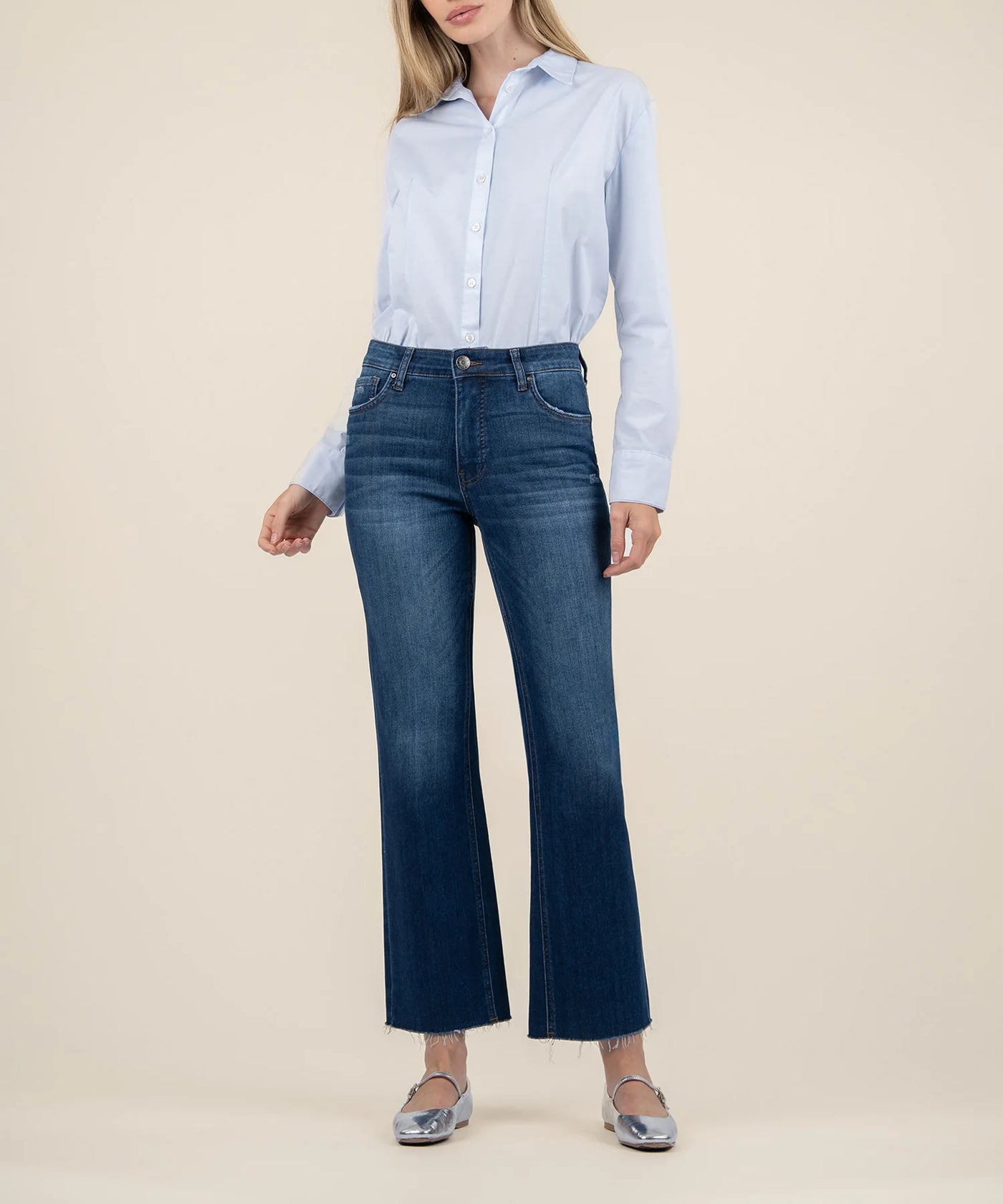 Kelsey High Rise Ankle Flare in Royal