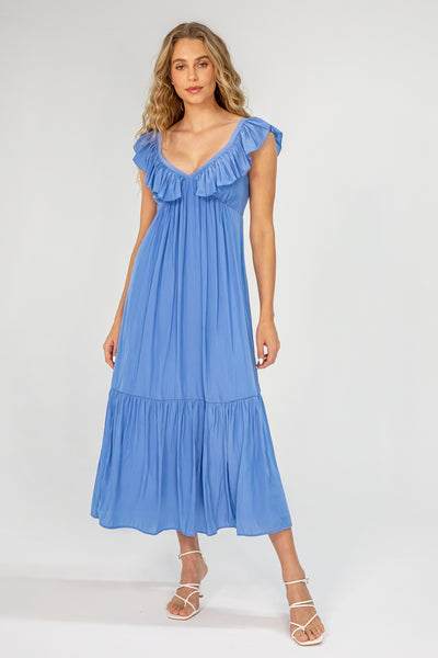 Bianca Dress in Dusty Blue