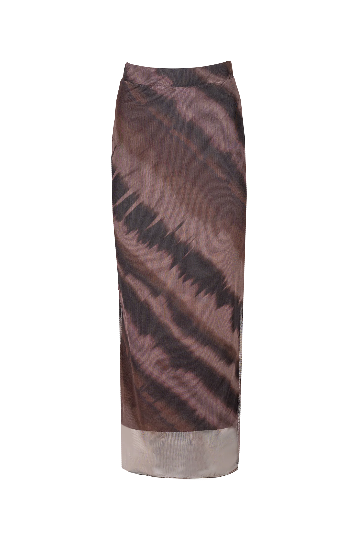 Mesh Midi Skirt in Brown Multi