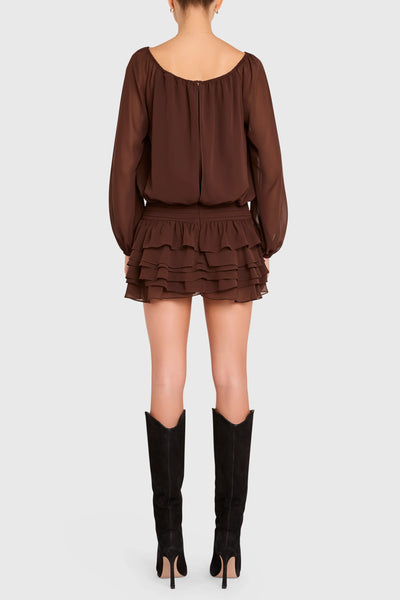 Dallas Skort Romper in Cocoa