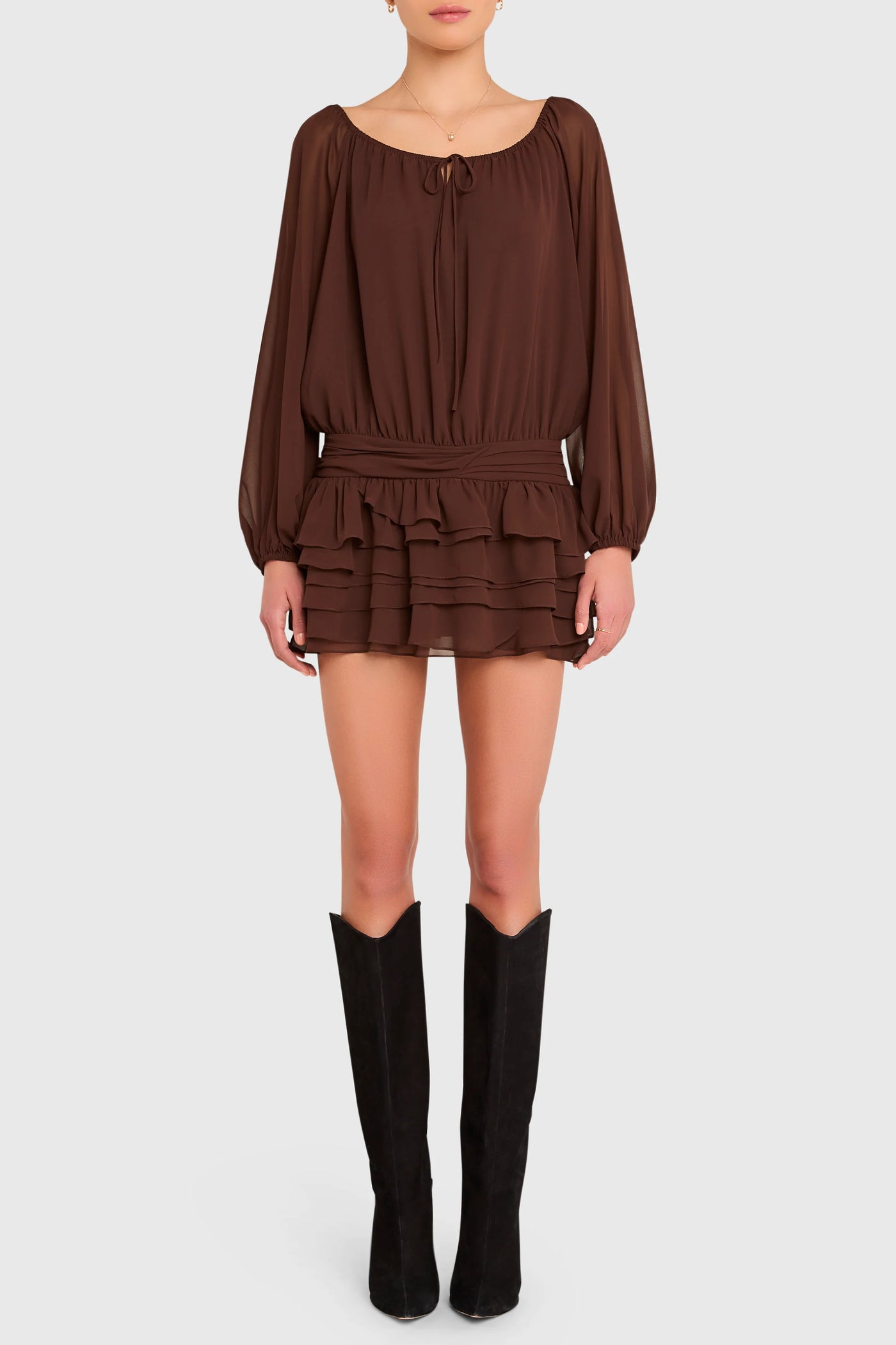 Dallas Skort Romper in Cocoa
