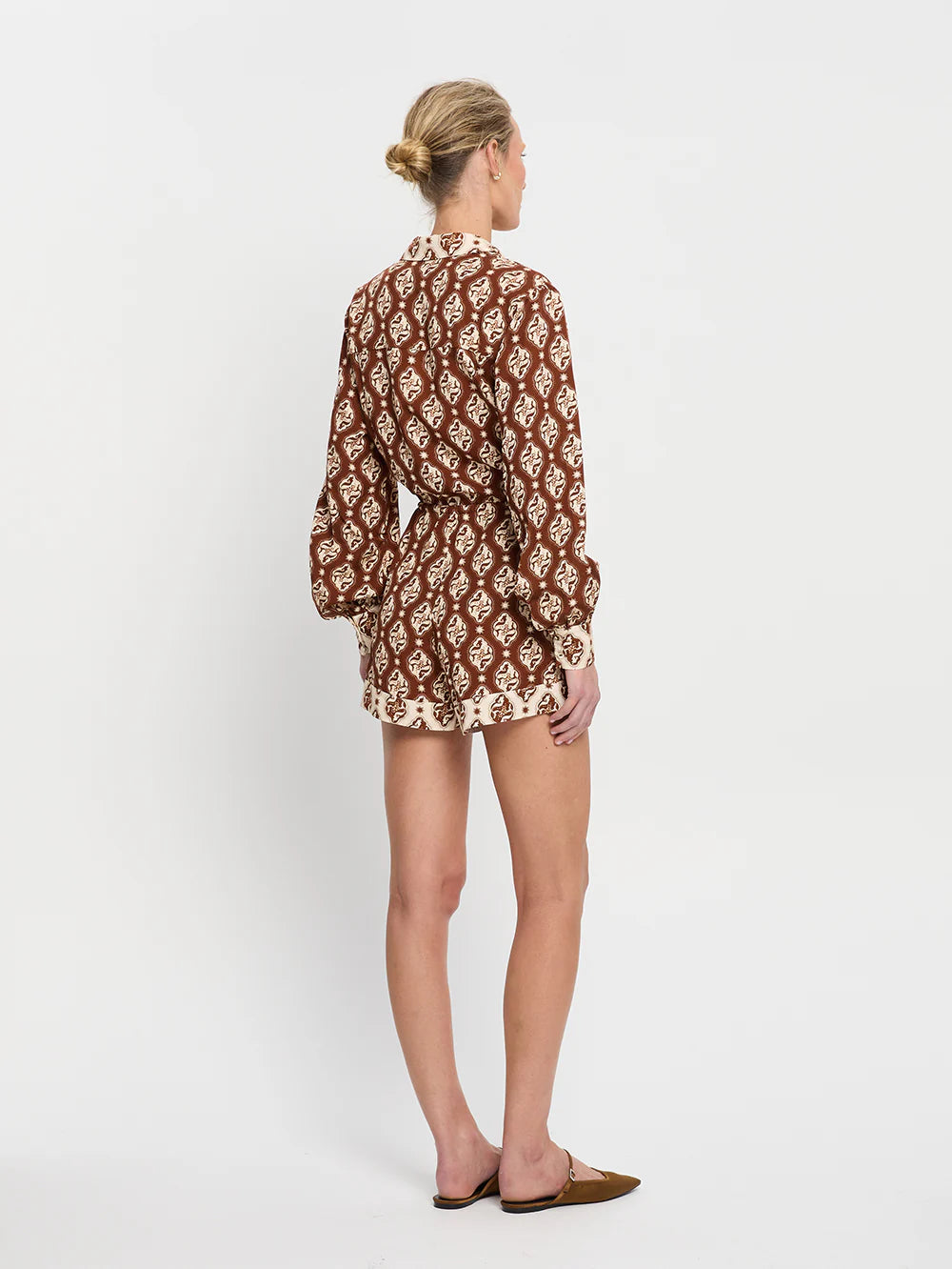 Melody Playsuit in Chocolate/Creme