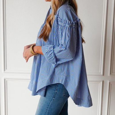Miriam Top in Royal Stripe